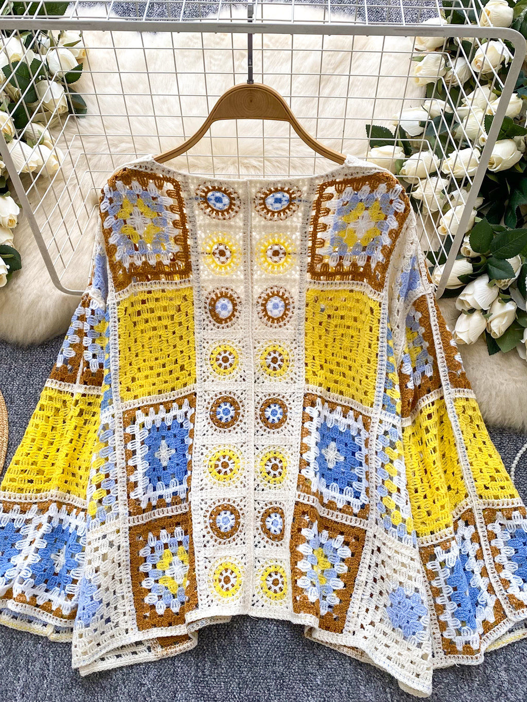 Bohemian Vacation Style Outer Wear Cardigan Women Idle Style Casual Loose