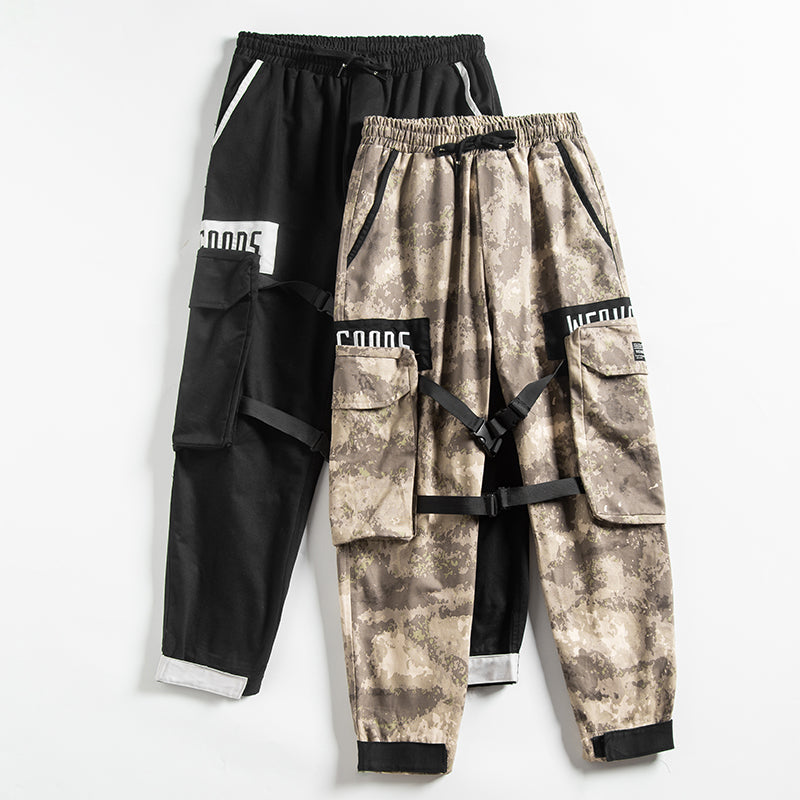 Casual Loose Straight Pants Men's Sports Beamed Pants