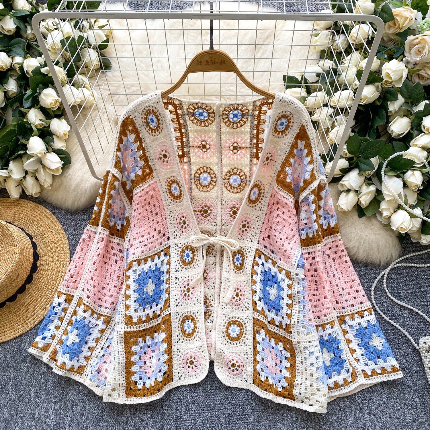 Bohemian Vacation Style Outer Wear Cardigan Women Idle Style Casual Loose