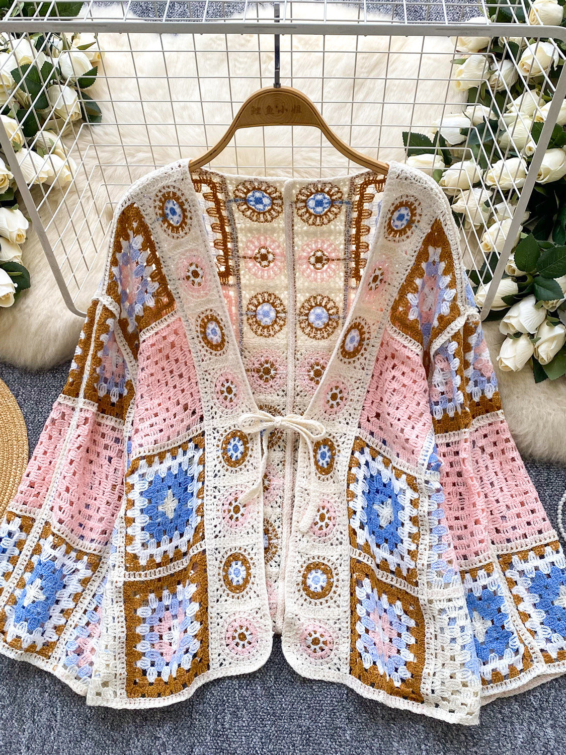 Bohemian Vacation Style Outer Wear Cardigan Women Idle Style Casual Loose