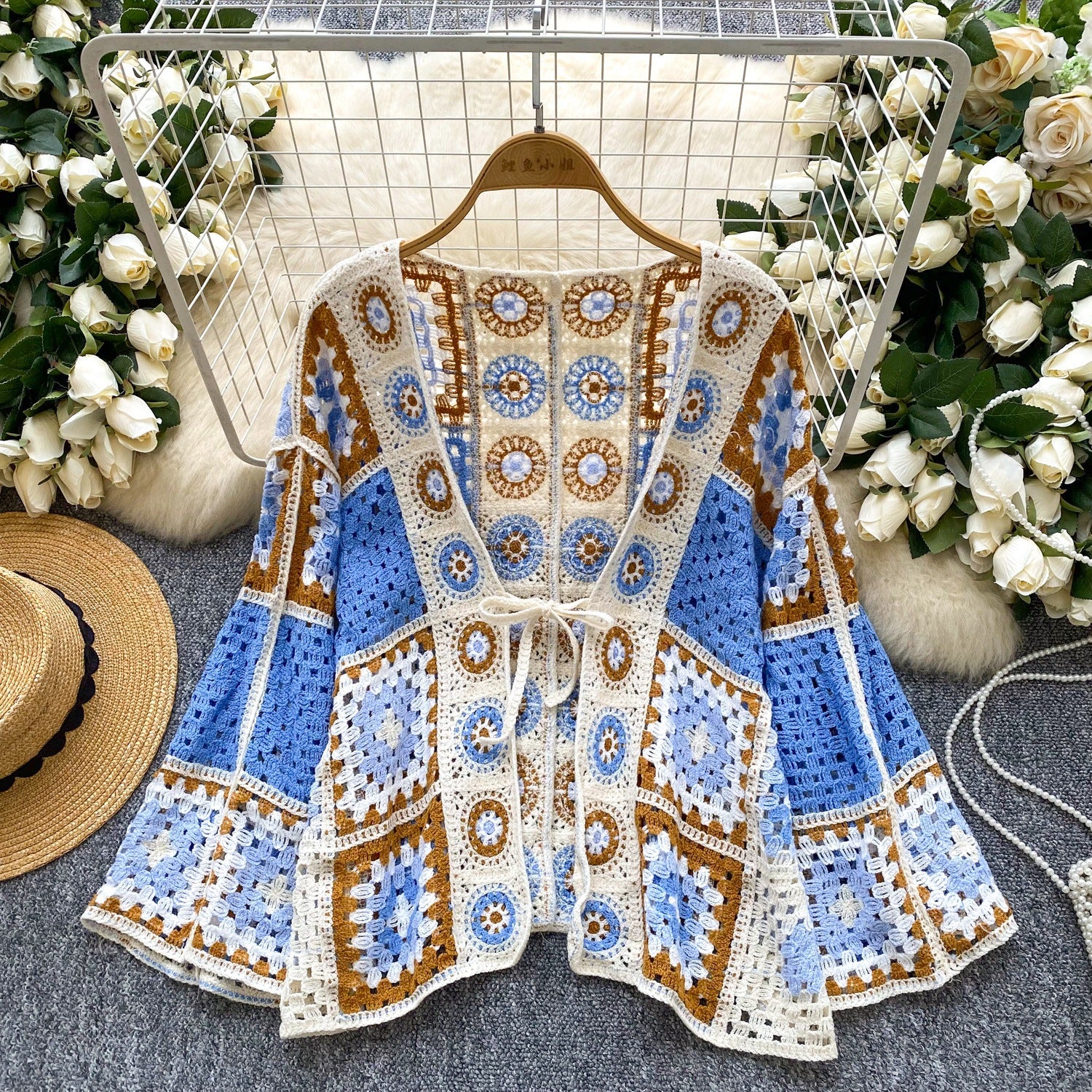 Bohemian Vacation Style Outer Wear Cardigan Women Idle Style Casual Loose